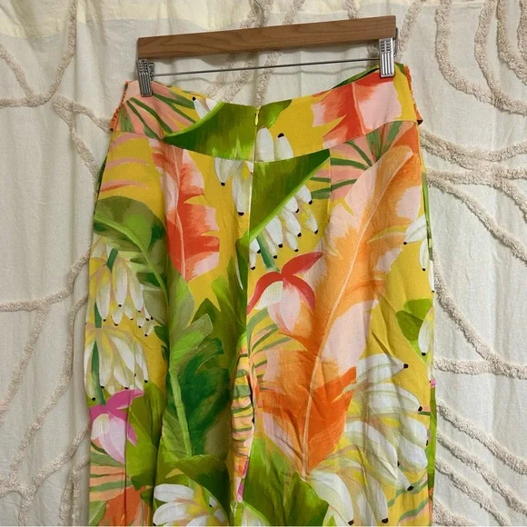 Farm Rio x Anthropologie Vibrant Tropical Banana Print Balloon Pants Size Large - Picture 10 of 16